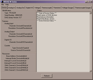 ksDaq Status Sheet
